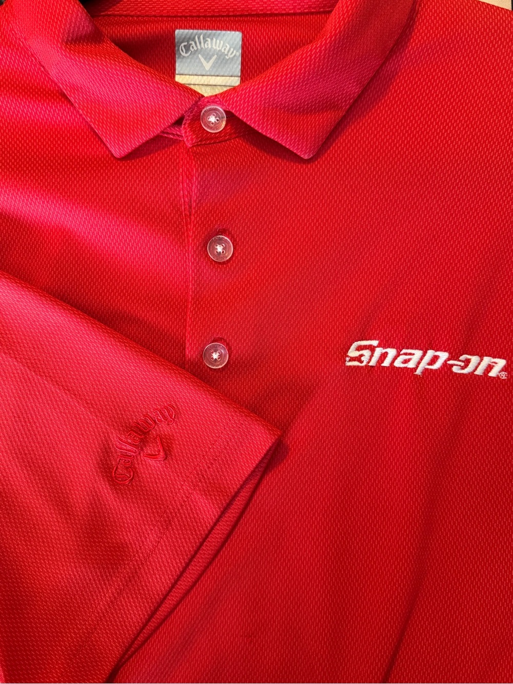Callaway Men’s Red Polo with Snap-on Embroidery
